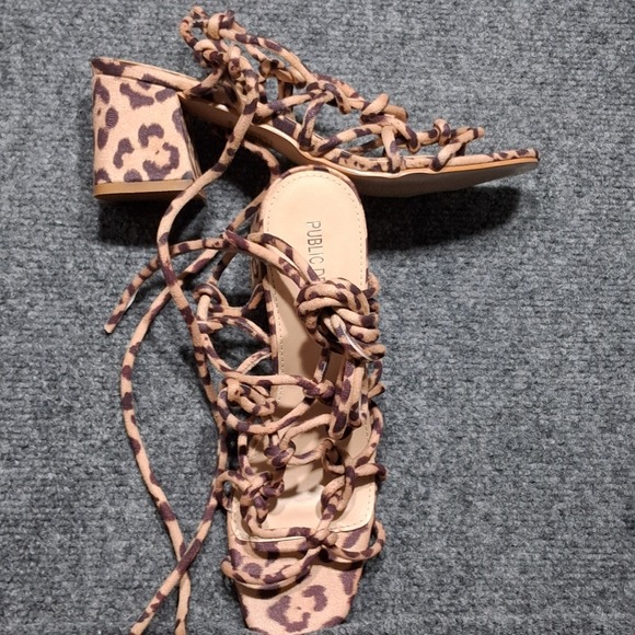 Public Desire Freya Strappy Sandals Animal Print Size  5‎ - Picture 4 of 10